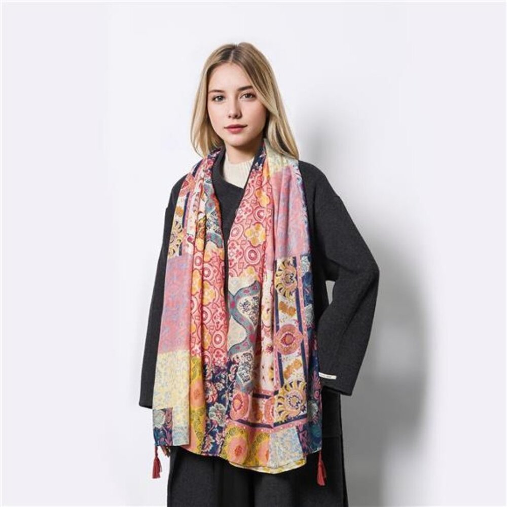 Scarf for Women Lightweight Soft Floral Leopard Printed Scarves - Picture 6 of 8